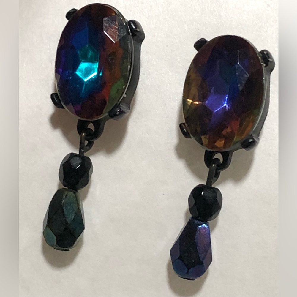Chico's Iridescent Oval Drop Earrings